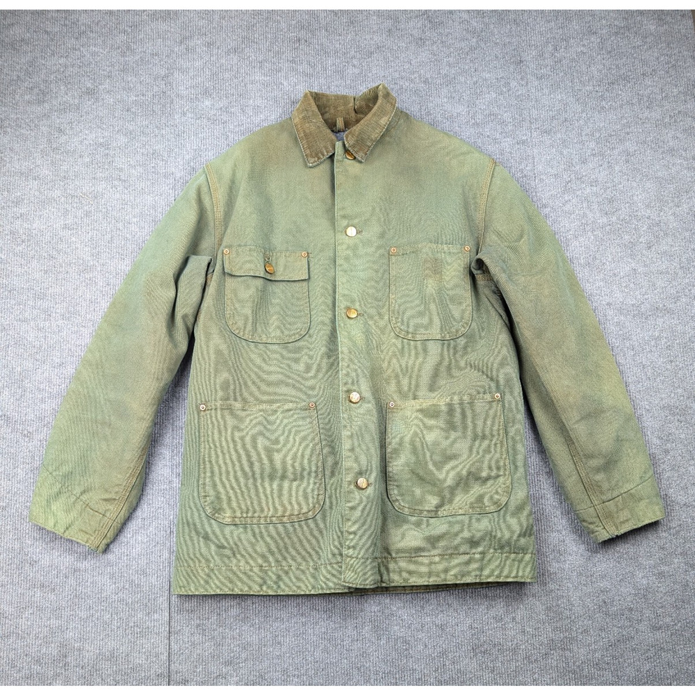 Carhartt Blanket Lined Coat Mens Medium Duck Canvas C02 DKB Chore Vintage Green
